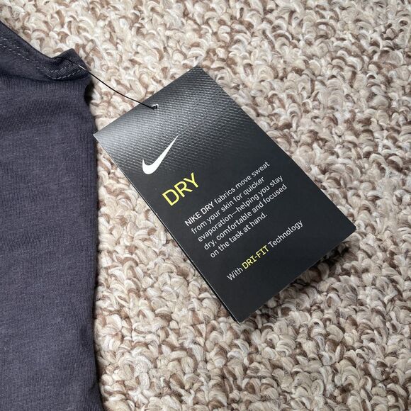 Nike Dri-Fit Sleeveless Shirt Women's L Gray New W/ Tags Mesh Open Back Train - Picture 3 of 11